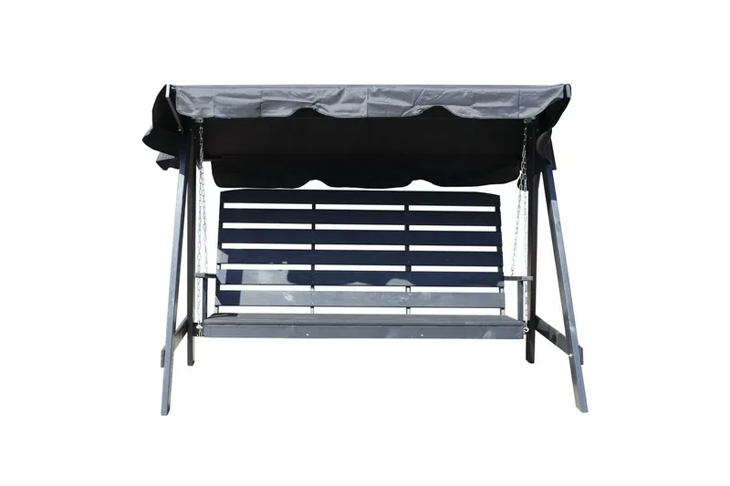 hengekøye Pelle med tak - Kaffe svart og svart - Hagemøbler - Utesofa - Hengesofa