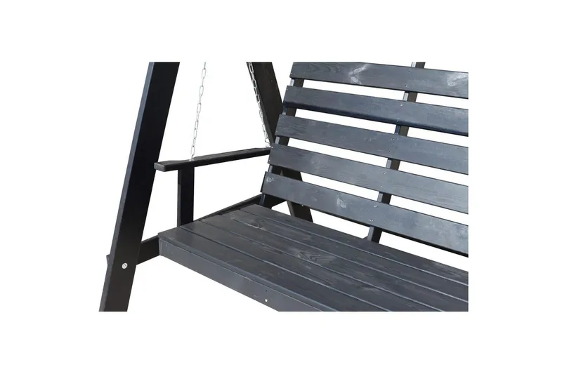 hengekøye Pelle med tak - Kaffe svart og svart - Hagemøbler - Utesofa - Hengesofa