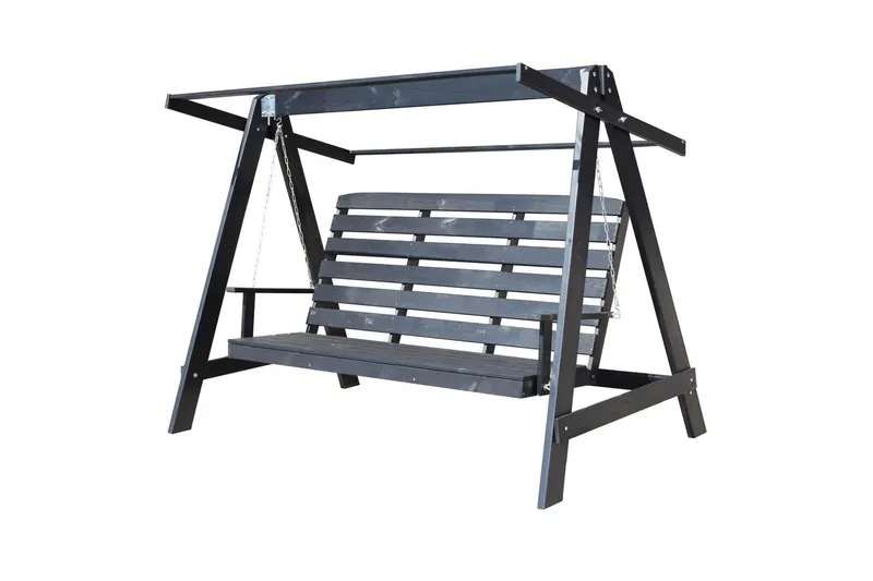 hengekøye Pelle med tak - Kaffe svart og svart - Hagemøbler - Utesofa - Hengesofa