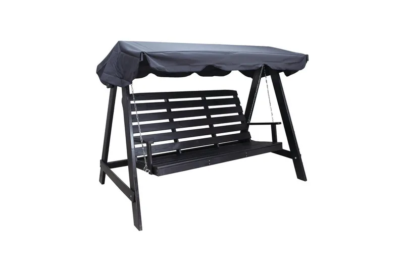 hengekøye Pelle med tak, Kaffe svart og svart