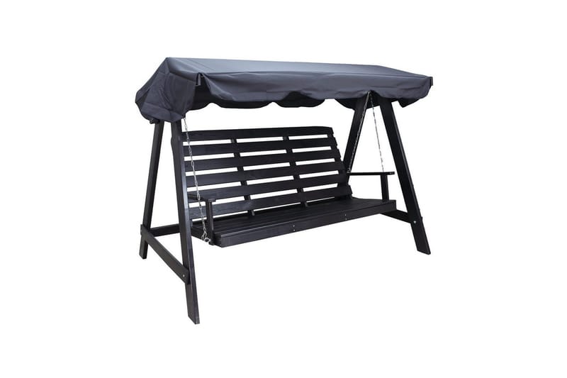 hengekøye Pelle med tak, Kaffe svart og svart