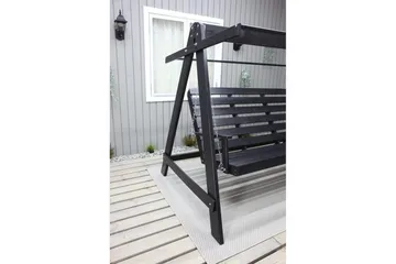 hengekøye Pelle med tak - Kaffe svart og svart - Hagemøbler - Utesofa - Hengesofa