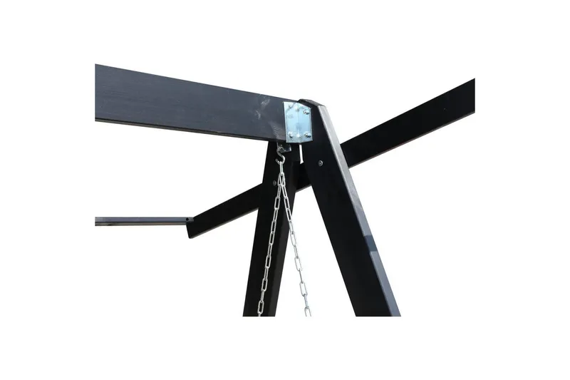 hengekøye Pelle med tak - Kaffe svart og svart - Hagemøbler - Utesofa - Hengesofa