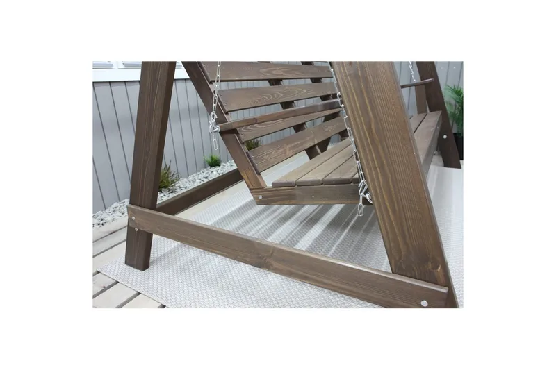 hengekøye Pelle med tak - Brun og beige - Hagemøbler - Utesofa - Hengesofa