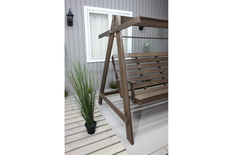 hengekøye Pelle med tak - Brun og beige - Hagemøbler - Utesofa - Hengesofa