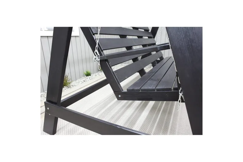 hengekøye Pelle med tak - Kaffe svart og svart - Hagemøbler - Utesofa - Hengesofa