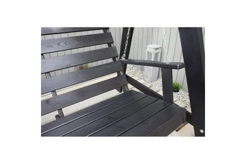 hengekøye Pelle med tak - Kaffe svart og svart - Hagemøbler - Utesofa - Hengesofa