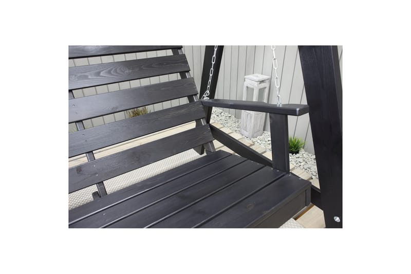 hengekøye Pelle med tak - Kaffe svart og svart - Hagemøbler - Utesofa - Hengesofa