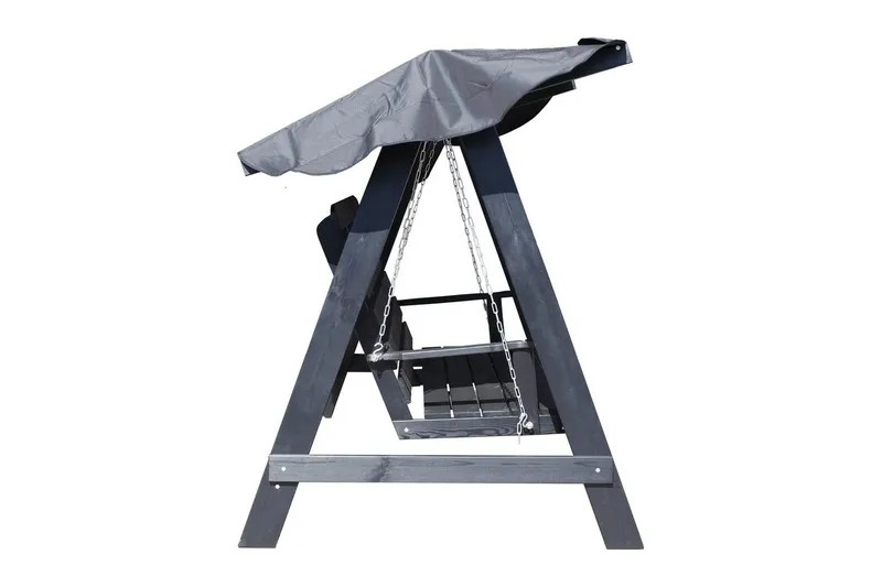 hengekøye Pelle med tak - Kaffe svart og svart - Hagemøbler - Utesofa - Hengesofa