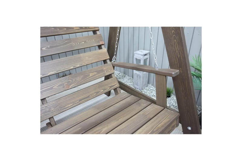 hengekøye Pelle med tak - Brun og beige - Hagemøbler - Utesofa - Hengesofa