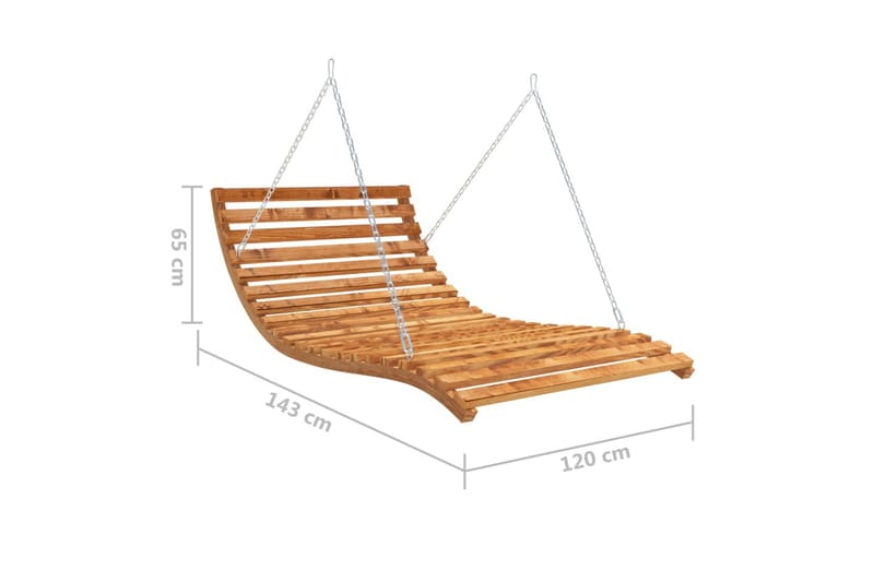 Hengeseng heltre gran med teakfinish 143x120x65 cm - Brun - Hagemøbler - Utesofa - Hengesofa
