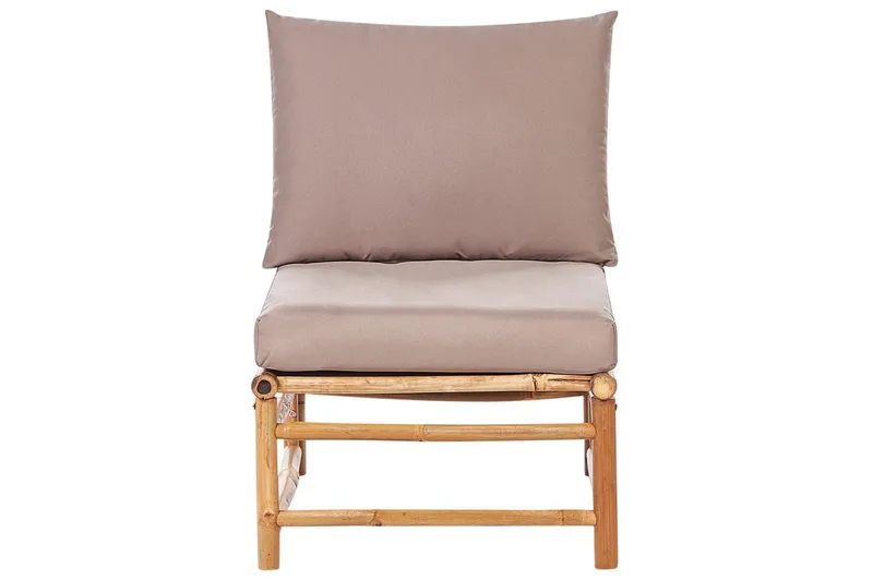 Hörnsoffa Beliani Cerreto Beige/ljust trä, 4-Sits Beige||Light wood - Hagemøbler - Loungemøbler - Sofagruppe utendørs
