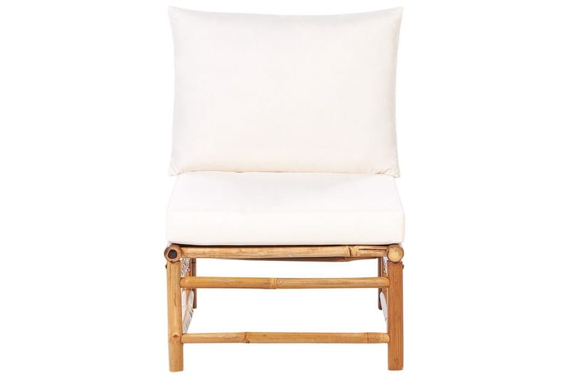Hörnsoffa Beliani Cerreto Beige/ljust trä, 4-Sits White||Light wood - Hagemøbler - Loungemøbler - Sofagruppe utendørs