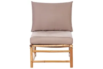 Hörnsoffa Beliani Cerreto Beige/ljust trä, 5-Sits Beige||Light wood - Hagemøbler - Loungemøbler - Sofagruppe utendørs
