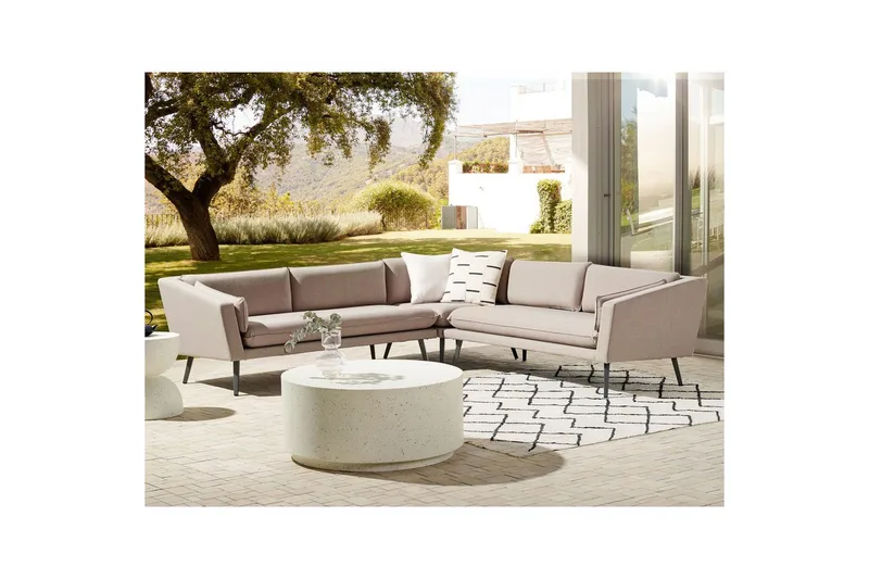 Hörnsoffa Beliani Loretello Beige/grå Beige||Grey - Hagemøbler - Utesofa - Hagebenk & hagesofa