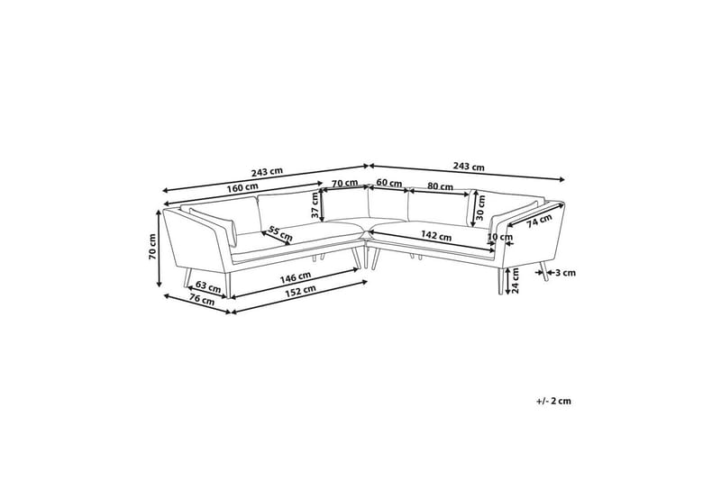 Hörnsoffa Beliani Loretello Beige/grå Grey - Hagemøbler - Utesofa - Hagebenk & hagesofa