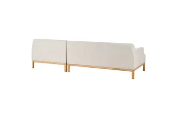 Hörnsoffa Beliani Sosjo Beige, ljust trä, Högervänd Beige||Light colored wood Right-faced - Møbler - Sofaer - Sofa med sjeselong