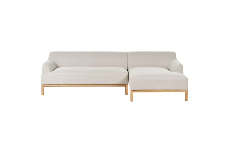 Hörnsoffa Beliani Sosjo Beige, ljust trä, Högervänd Beige||Light colored wood Right-faced - Møbler - Sofaer - Hjørnesofa - Hjørnesofa med divan