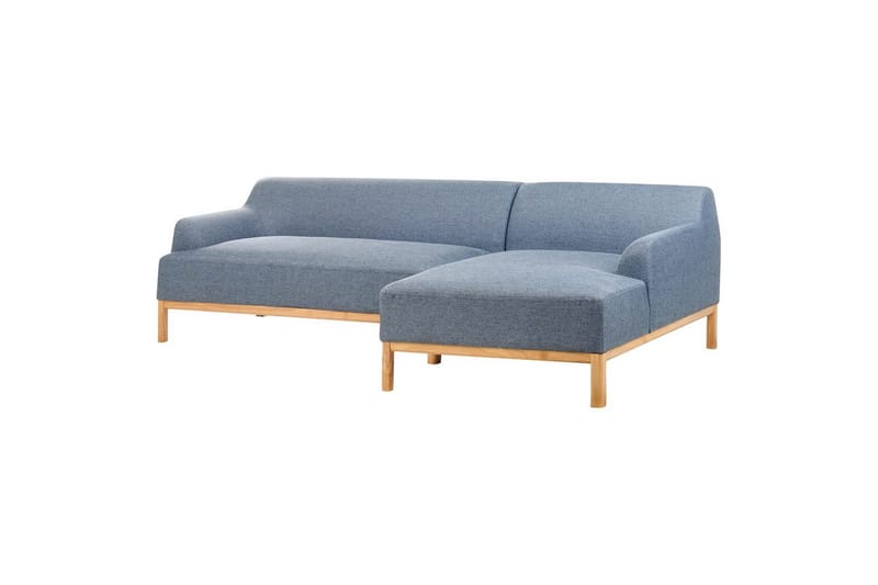 Hörnsoffa Beliani Sosjo Beige, ljust trä, Högervänd blue||Light colored wood Right-faced - Møbler - Sofaer - Hjørnesofa - Hjørnesofa med divan