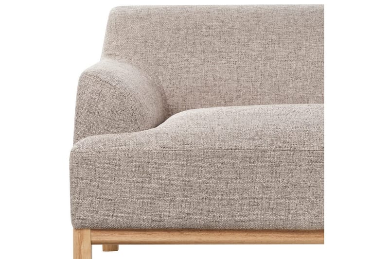 Hörnsoffa Beliani Sosjo Beige, ljust trä, Högervänd Brown||Light colored wood Right-faced - Møbler - Sofaer - Hjørnesofa - Hjørnesofa med divan