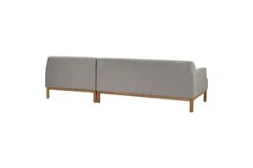 Hörnsoffa Beliani Sosjo Beige, ljust trä, Högervänd Grey||Light colored wood Right-faced - Møbler - Sofaer - Sofa med sjeselong