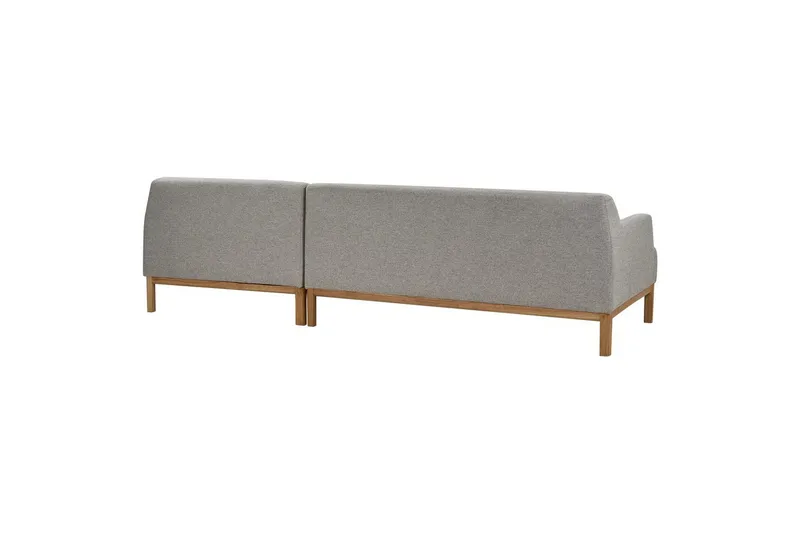 Hörnsoffa Beliani Sosjo Beige, ljust trä, Högervänd Grey||Light colored wood Right-faced - Møbler - Sofaer - Hjørnesofa - Hjørnesofa med divan