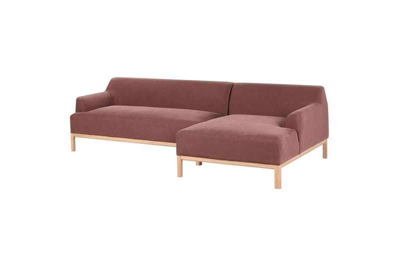 Hörnsoffa Beliani Sosjo Beige, ljust trä, Högervänd Red||Light colored wood Right-faced - Møbler - Sofaer - Hjørnesofa - Hjørnesofa med divan