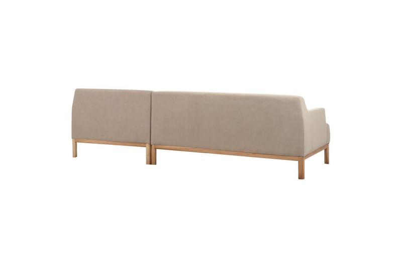 Hörnsoffa Beliani Sosjo Beige, ljust trä, Högervänd Taupe Right-faced - Møbler - Sofaer - Hjørnesofa - Hjørnesofa med divan