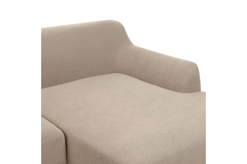 Hörnsoffa Beliani Sosjo Beige, ljust trä, Högervänd Taupe Right-faced - Møbler - Sofaer - Hjørnesofa - Hjørnesofa med divan