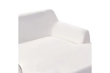 Hörnsoffa Beliani Sosjo Beige, ljust trä, Högervänd White||Light colored wood Right-faced - Møbler - Sofaer - Sofa med sjeselong