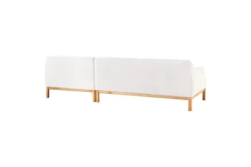 Hörnsoffa Beliani Sosjo Beige, ljust trä, Högervänd White||Light colored wood Right-faced - Møbler - Sofaer - Sofa med sjeselong