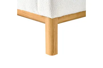 Hörnsoffa Beliani Sosjo Beige, ljust trä, Högervänd White||Light colored wood Right-faced - Møbler - Sofaer - Sofa med sjeselong