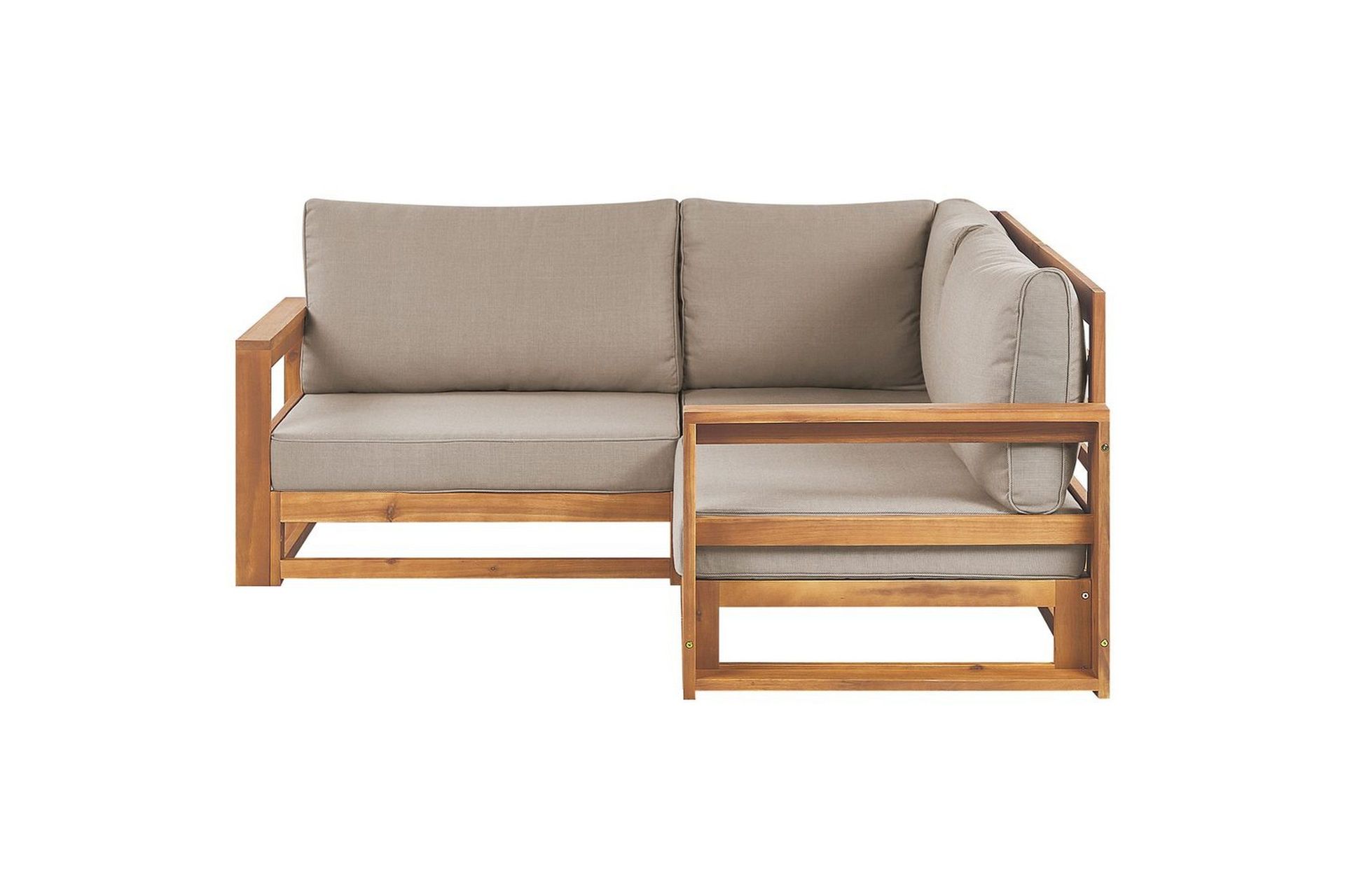 Hörnsoffa Beliani Timor Ljus trä/grått/beige, Ja Light wood\|\|Grey\|\|Beige -