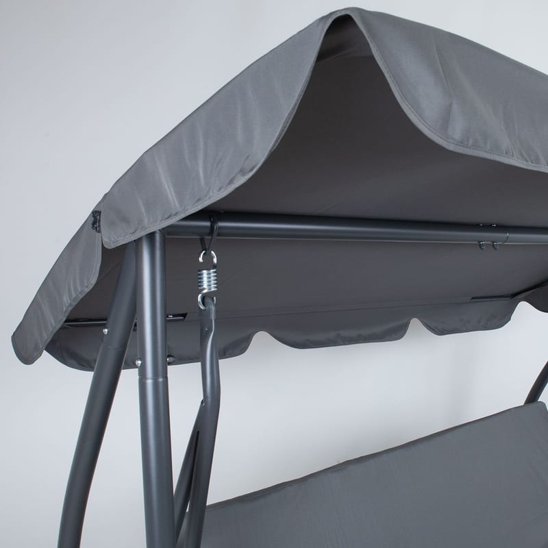 Huske HOME4YOU Mona 3-seter, grå - Grå - Hagemøbler - Utesofa - Hengesofa