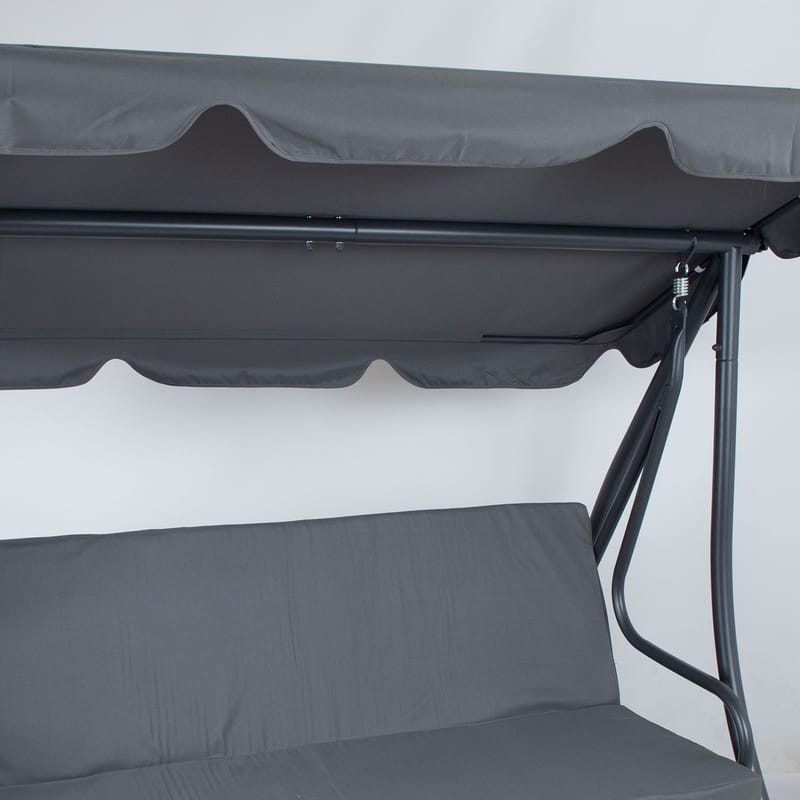 Huske HOME4YOU Mona 3-seter, grå - Grå - Hagemøbler - Utesofa - Hengesofa