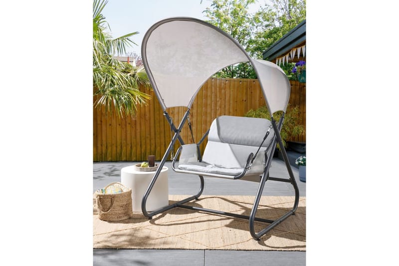 Huske til hagen Solagna - Lys grå, 114x117x182 cm - Hagemøbler - Utesofa - Hengesofa