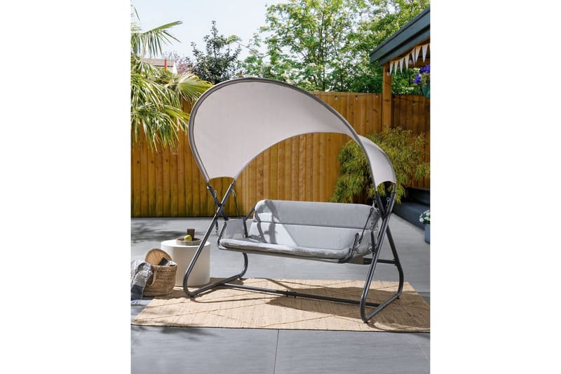 Huske til hagen Solagna - Lys grå, 168x113x187 cm - Hagemøbler - Utesofa - Hengesofa