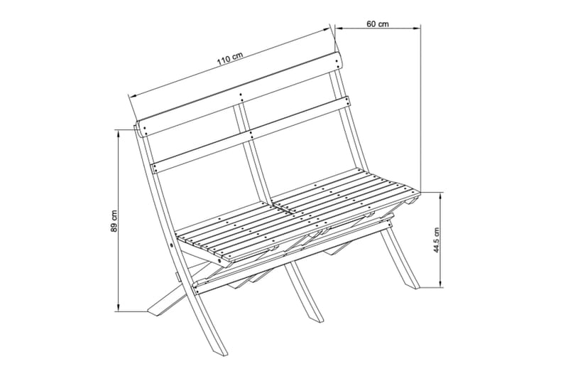 Landet utesofa 110x60x89 cm - Grønn - Hagemøbler - Utesofa - Hagebenk & hagesofa