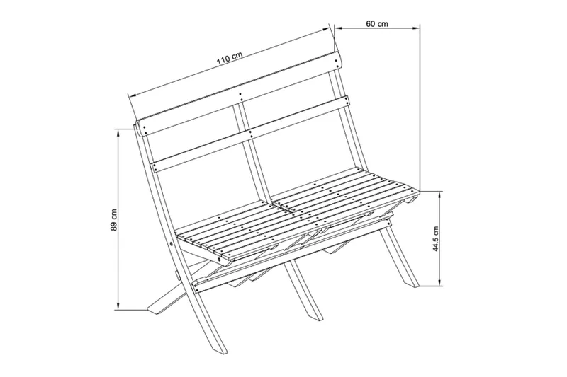 Landet utesofa 110x60x89 cm - Grønn - Hagemøbler - Utesofa - Hagebenk & hagesofa