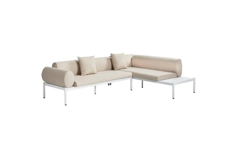 Loungegrupp Beliani Rasiglia Beige||White - Hagemøbler - Loungemøbler - Sofagruppe utendørs