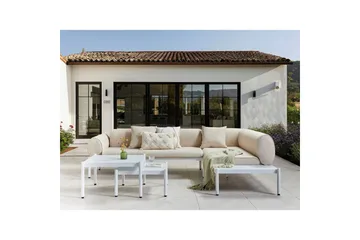 Loungegrupp Beliani Rasiglia Beige||White - Hagemøbler - Loungemøbler - Sofagruppe utendørs