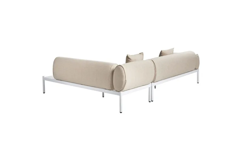 Loungegrupp Beliani Rasiglia Beige||White - Hagemøbler - Loungemøbler - Sofagruppe utendørs