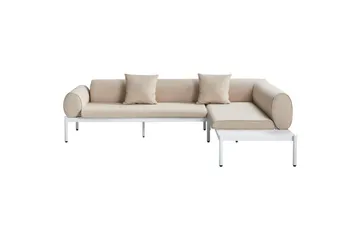 Loungegrupp Beliani Rasiglia Beige||White - Hagemøbler - Loungemøbler - Sofagruppe utendørs