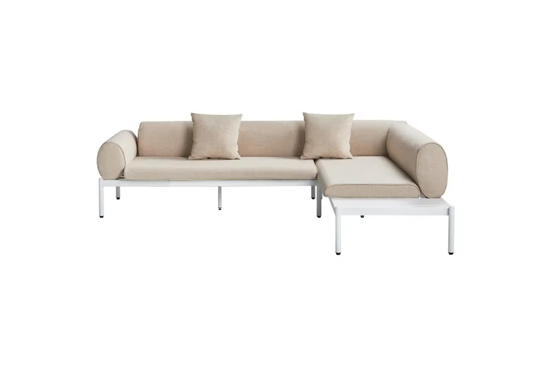 Loungegrupp Beliani Rasiglia Beige||White - Hagemøbler - Loungemøbler - Sofagruppe utendørs