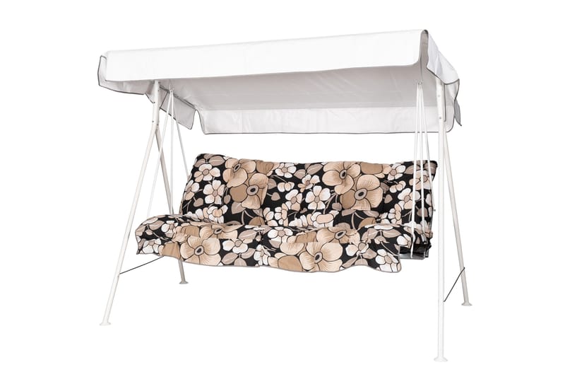 Riviera Komplett Hengekøye 190 cm - Hvit/Blomstrete - Hagemøbler - Utesofa - Hammocker