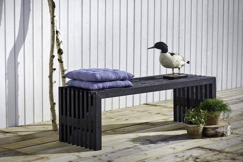 Rustikk benk Design av terrassebord 138x49x45cm svart - Benker