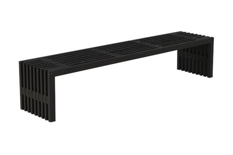 Rustikk benk Design av terrassebord218x49x45cm svart - Benker