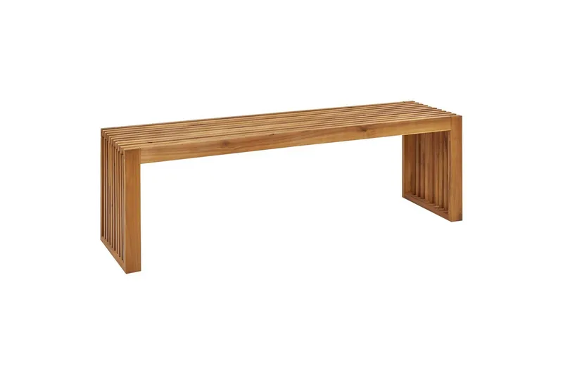 Set med 2 trädgårdsbänkar Beliani Sulzano Light wood - Hagemøbler - Utesofa - Benker