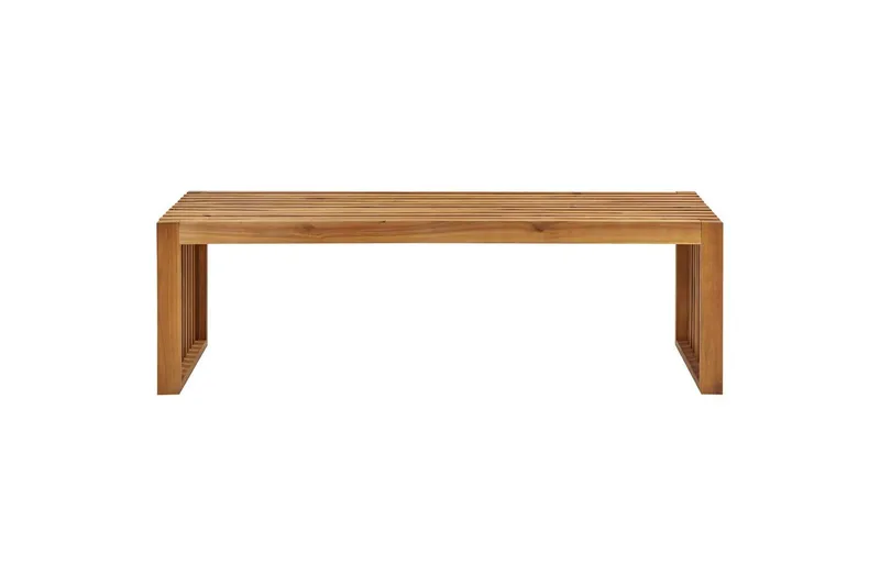 Set med 2 trädgårdsbänkar Beliani Sulzano Light wood - Hagemøbler - Utesofa - Benker