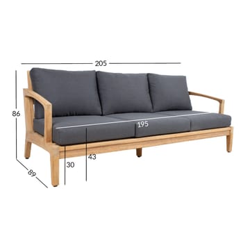 Sofa HOME4YOU Maldive 3-seter - Brun - Hagemøbler - Utesofa - Hagebenk & hagesofa